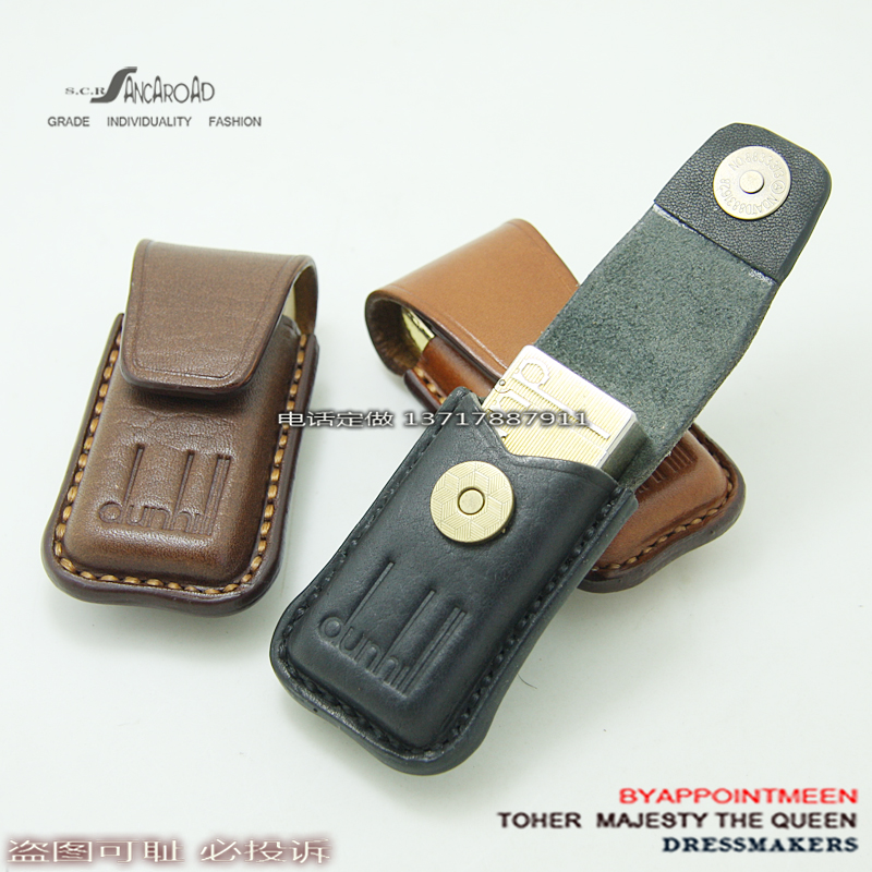 Leather Handmade Leather Holsters for Dunhill Dubert Lighter Cover Men's Business Hanging Waist New Custom