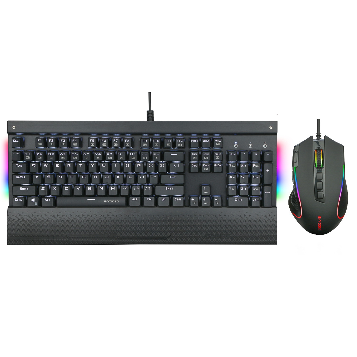 Guaranteed E element Z-727 green shaft mechanical keyboard slip rat set green shaft pluggable notebook desktop