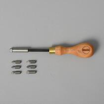 With one] British domestic elemental solid wood handle screwdriver screwdriver screwdriver screw batch tool