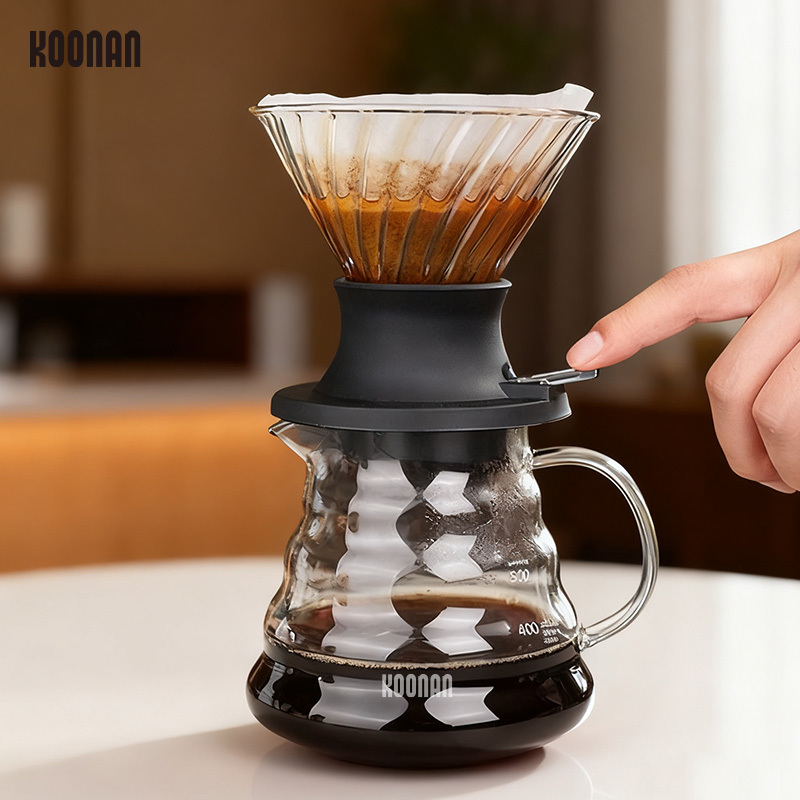 Glass Smart Cup Hand-Brewed Coffee V60 Filter Cup Drip Extraction Home Brewing Integrated Filtration Set Glass Smart Cup Hand-Brewed Coffee V60 Filter Cup Drip Extraction Home Brewing Integrated Filtration Set