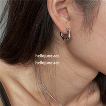 hellojune Solid 925 Silver Flower Circle Earrings