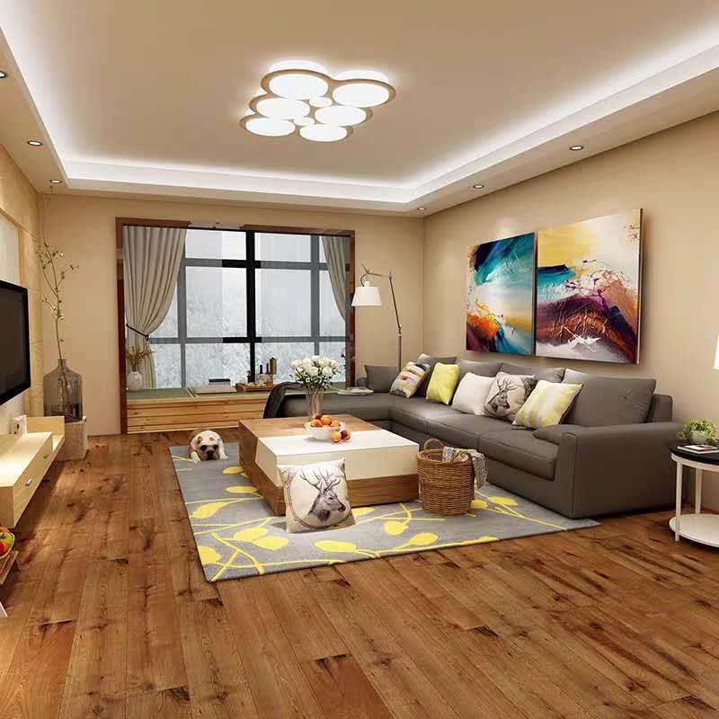 Holy Elephant three-layer solid wood composite abrasion resistant floor heating and household lock large wood artisan oak 2 # KG9112
