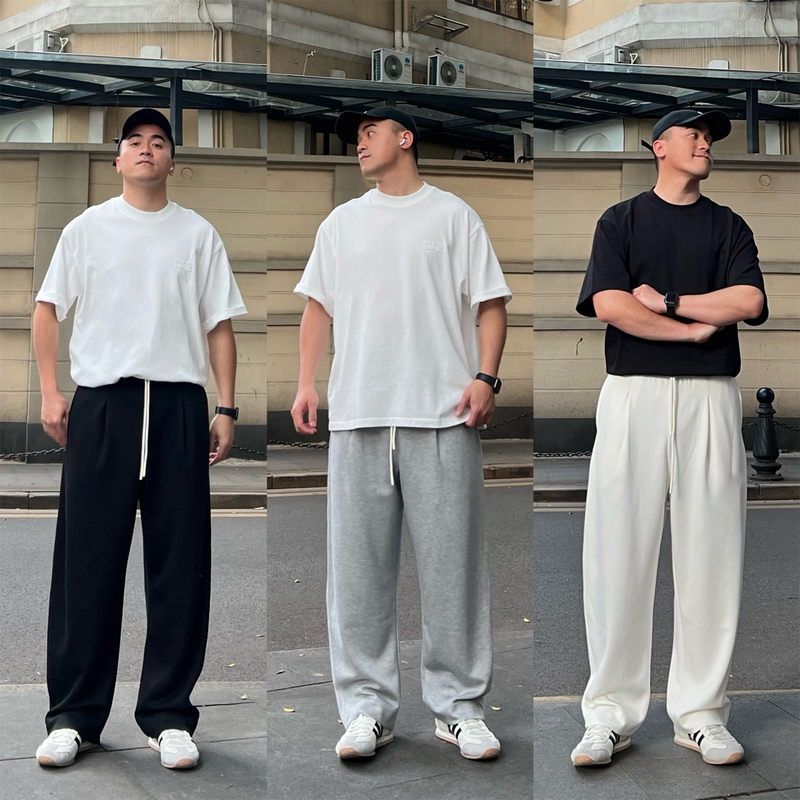 Ffmr【Cool and Breathable Mask Pants】2026 Summer Casual Sweatpants Loose Drape Straight Black Sports Pants Ffmr【Cool and Breathable Mask Pants】2026 Summer Casual Sweatpants Loose Drape Straight Black Sports Pants