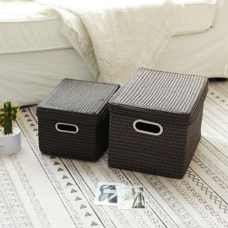 New Pint Containing Box Covered Small Multifunction Makeup Case Woven Student Minimalist Cosmetic Plastic Debris Box