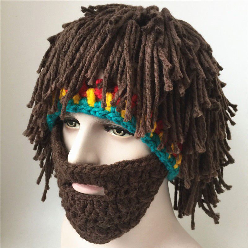 Dirty braids hat funny creative wig headgear winter warm wool hat men and women net red with the same hip-hop trend