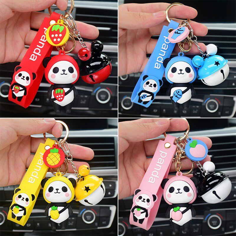 Ice and snow cartoon games skiing boys and girls small gift mascot keychain pendant pier panda gift
