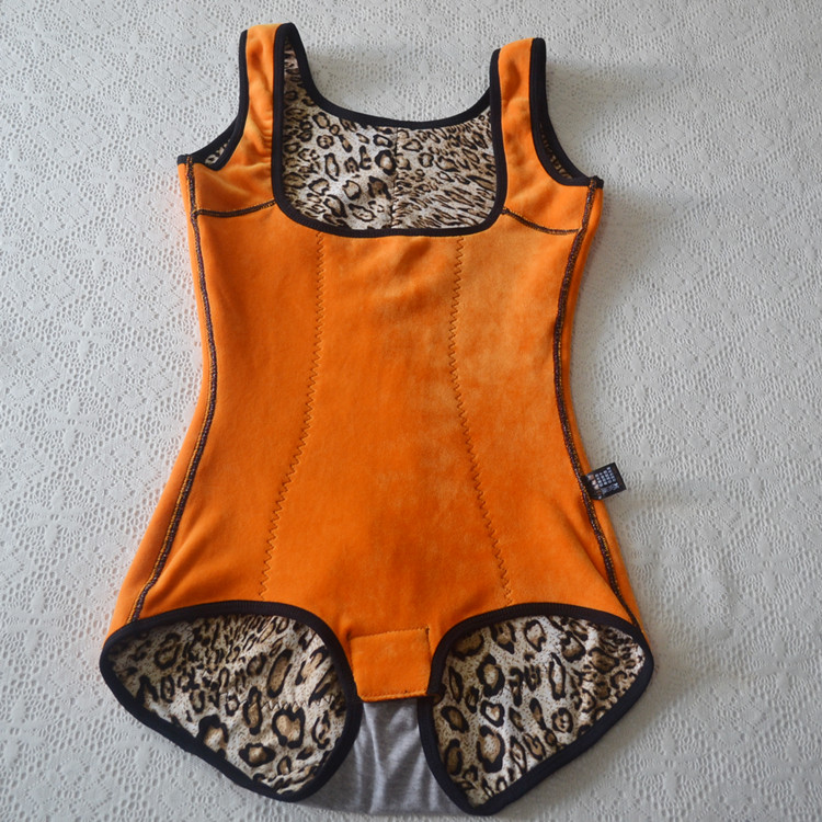 Mùa đông đặc biệt dày gợi cảm da báo corset một mảnh quần áo giảm béo cộng với đồ lót nhung nhiệt nữ quần áo siết bụng giảm eo