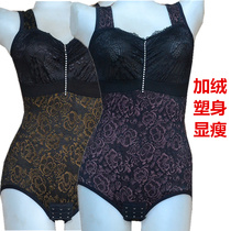 Autumn and winter extravaganza with rags and velvety triangle one-piece shapewear thermal underwear woman slim fit elastic tight