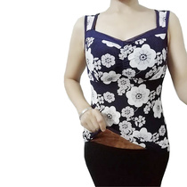 Spring-style slim down with bra pad green flower Porcelain Warm Underwear Vest Sleep Bra Tights Warm