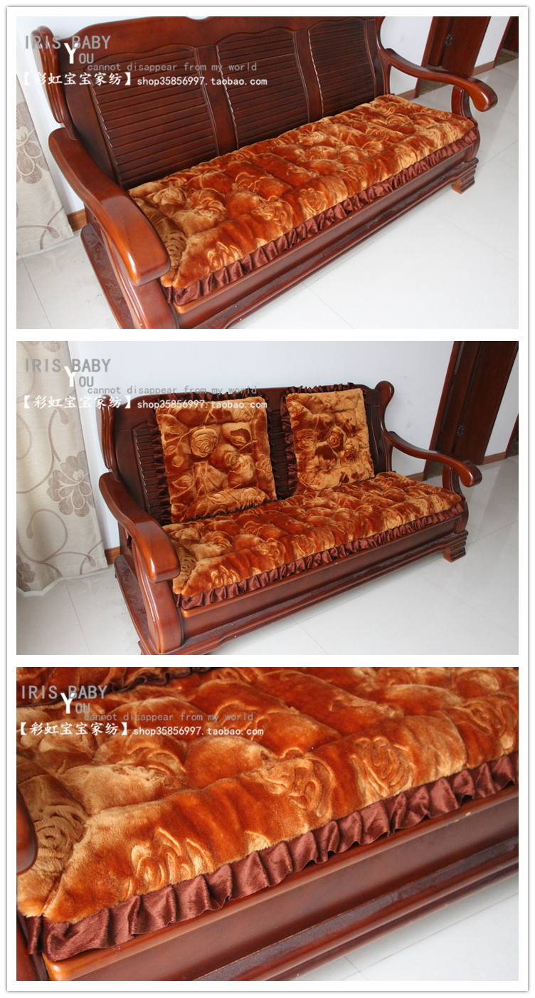 Sofa da cao cấp đệm sofa đệm dày sang trọng chống trượt gỗ rắn ghế dài đệm ba ghế đệm mùa đông đệm bàn ghế gỗ