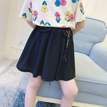 Girls black skirt summer fashion 2021 new small children foreign-style Joker high waist skirt children skirt