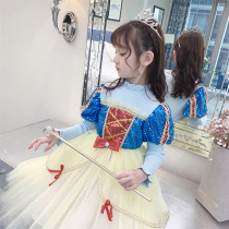 Halloween childrens costume girl 2021 New puffy gauze little girl dress snow white dress