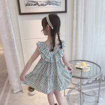 Girls Dress Summer Dress hipster 2021 New style Seaside Holiday Skirt Children Flower Princess Dress Summer