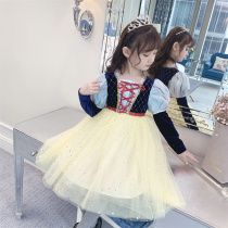 Girls Snow White Princess Dress 2021 New Little Girl Autumn Dress