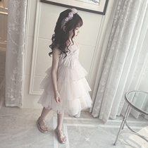 Girls Dress Summer Daughter Style Little Girl Summer Dress High Sense Cake Dress Childrens Sleeveless Princess Dress Girl