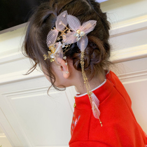 Girls  Hair accessories Princess Chinese style costume style baby Hanfu jewelry Super Fairy Tassel New Years Eve clip childrens headdress