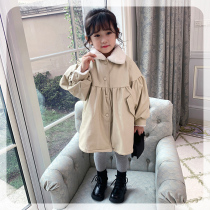 Ran Ran little girl Parker clothing 2021 New plus velvet winter girls cotton clothes long disposable childrens cotton clothes