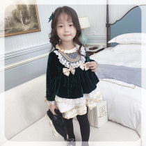 The girl Lolita princess dress 2021 autumn and winter New bow dress dress Net Red childrens dress
