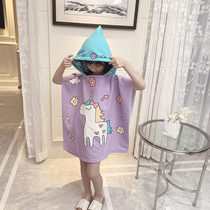 Girls bath towel summer 2021 new outdoor beach swimming towel cartoon children can wear cloak bathrobe summer