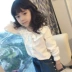 Áo sơ mi trắng trẻ em 2019 xuân hè mới cho bé gái Hàn Quốc chạm đáy áo cotton nữ bé bé áo dài tay - Áo sơ mi sơ mi họa tiết cho bé gái Áo sơ mi