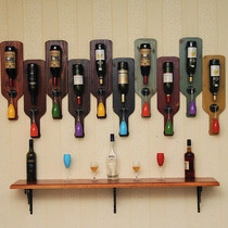  Retro solid wood log hanging wall-mounted wine rack Red wine rack ornaments creative wine glass rack goblet rack