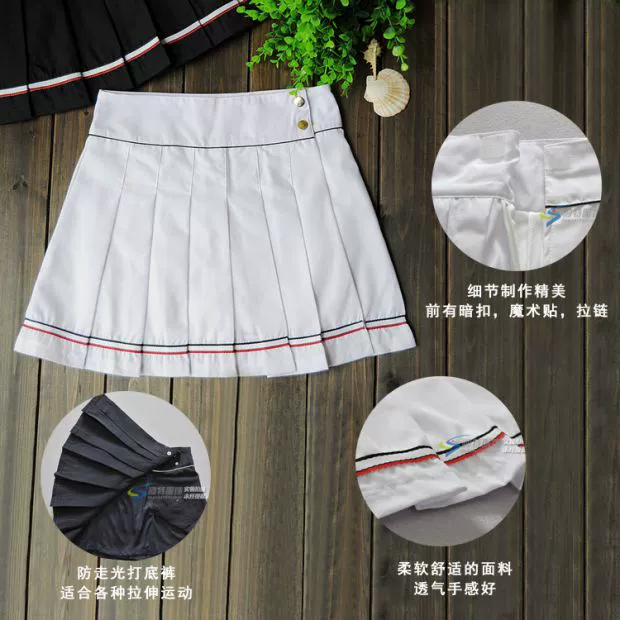 Đại học gió chống quần tennis nữ thể dục nhịp điệu váy váy ngắn váy gấp trăm váy xếp li chính hãng 0811