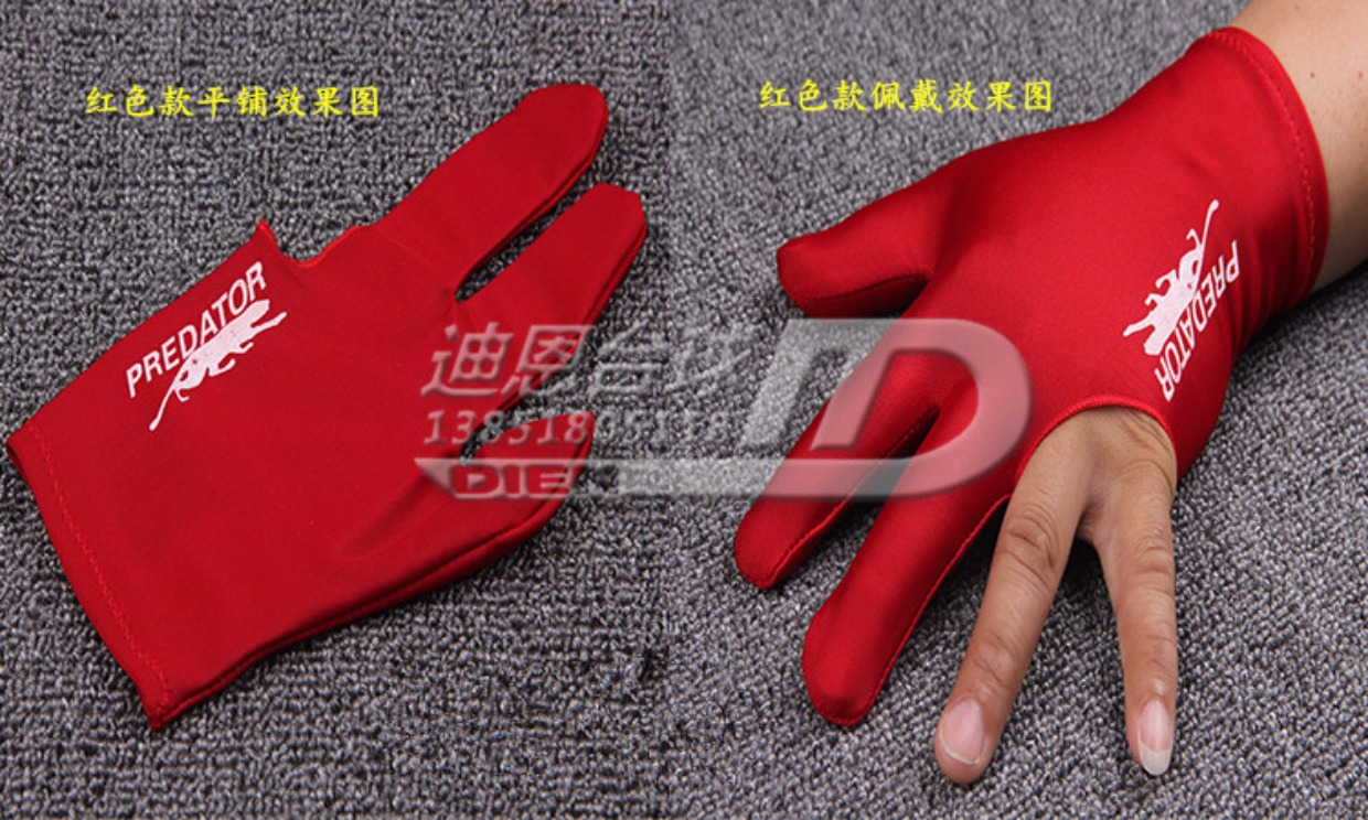 Găng tay bi-a ba ngón tay in đoạn tay trái đơn không lộ ngón tay bida unisex cung cấp phụ kiện 20 chỉ bàn bi a 9020