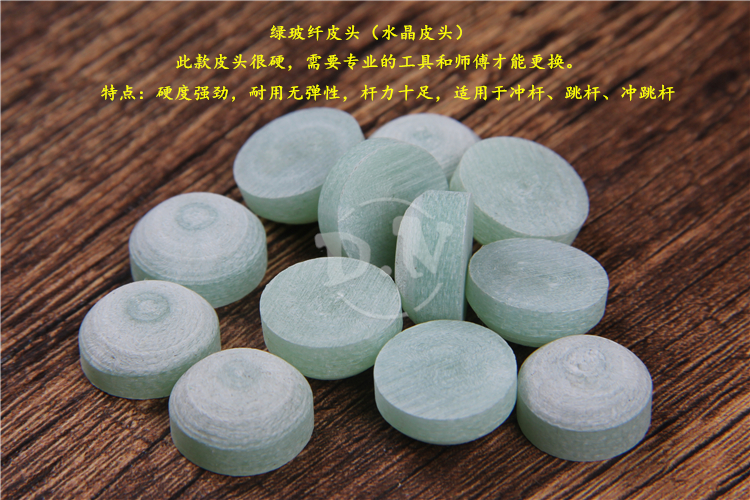Cú nhảy sào dữ dội ào ạt thanh bi-a xanh thủy tinh sợi đen veneer đầu pha lê đầu phụ kiện bi-a gậy bi a thi đấu