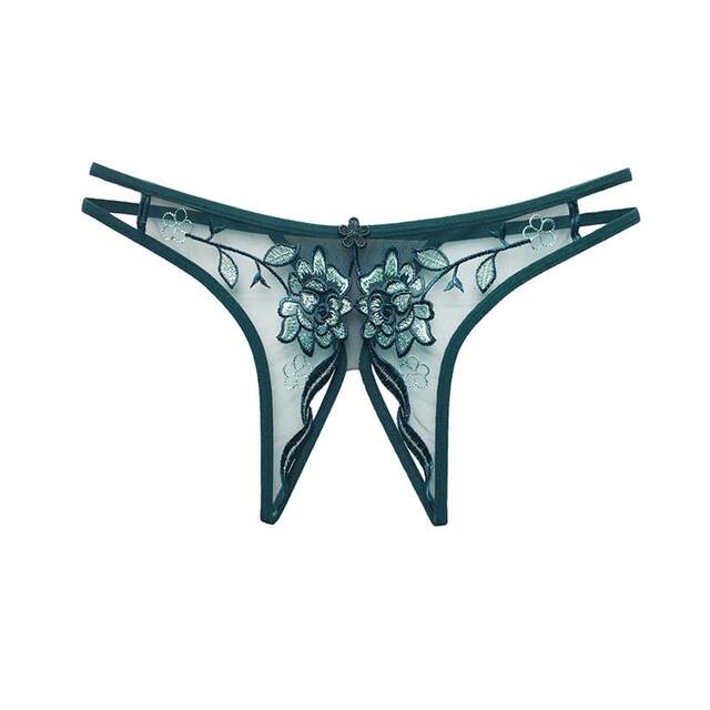 ຝຣັ່ງ embroidered panties sexy ເພື່ອ seduce ຜົວແລະ crotch ເປີດສໍາລັບຄູ່ຜົວເມຍ, ມ່ວນຂອງແມ່ຍິງແອວຕ່ໍາຕຽງສະດວກສະບາຍ hollow thong