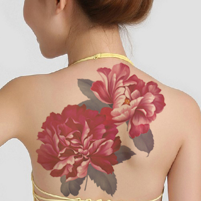 Gốc Nhãn Dán Hình Xăm Nữ Hình Ảnh Lớn Hoa Mẫu Đơn Hoa Không Thấm Nước Kéo Dài Cơ Thể Sexy Trở Lại Photo Studio với Sơn Ảnh hình xăm dán ngực
