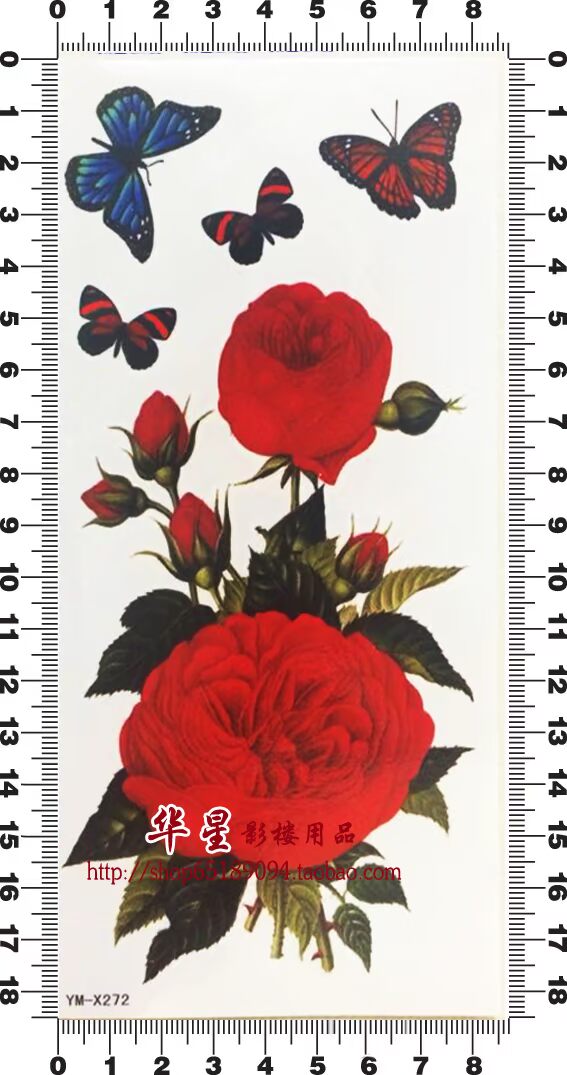 Cơ thể sơn không thấm nước bền màu bướm lớn màu đỏ hồng hình xăm sticker nữ bìa sẹo studio hình xăm dán 3d