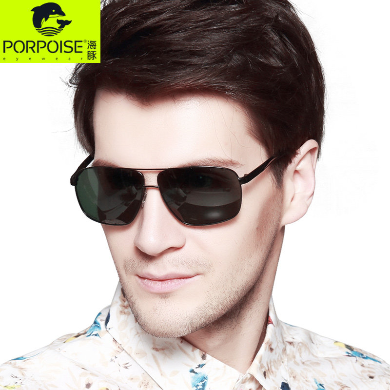 Dolphin sunglasses new men's driver's driving mirror sunglasses large frame tide high-definition polarizer driving mirror 3308