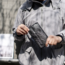 2020 New tanned sheep skin retro - leather handmade hands with wallet zipper for long - capacity hands