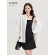 ຕົ້ນສະບັບຂອງ Ouyang Xi <Midnight Fairy Tale> Spring Simple Square Neck A-Line Skirt Slim Fit Dress suit