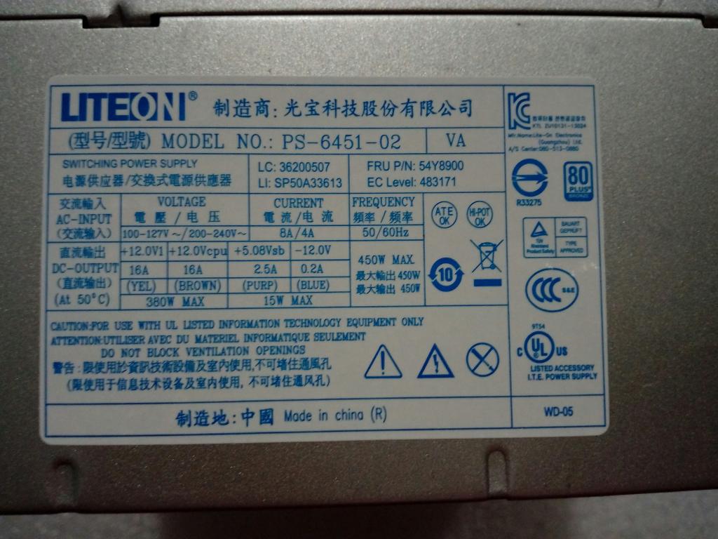 Lenovo 14p power supply PS-6451-02 FSP450-50ETN 450W 6P independent graphics card