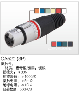 Sound King CA520 three-core XLR head male and female head microphone microphone plug 3PXLR microphone head