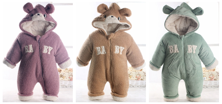 Quần áo mùa đông cho bé jumpsuit dày 0 tuổi 3 tháng 1 bé gái 6 bé sơ sinh nam và quần áo cotton mùa đông body chip tre em