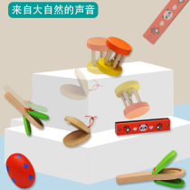Factory direct childrens musical instrument five-piece combination Baby puzzle enlightenment early education toy wooden 0-3 years old