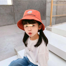 Childrens basin hat womens spring and summer Korean version daisy embroidery cloth Childrens large eaves sun visor sunscreen sun hat Fisherman hat tide