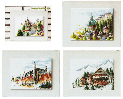 DN-474 Fountain Cottage DN475 DN476 DN477 Cross Embroidery drawing the source file XSD