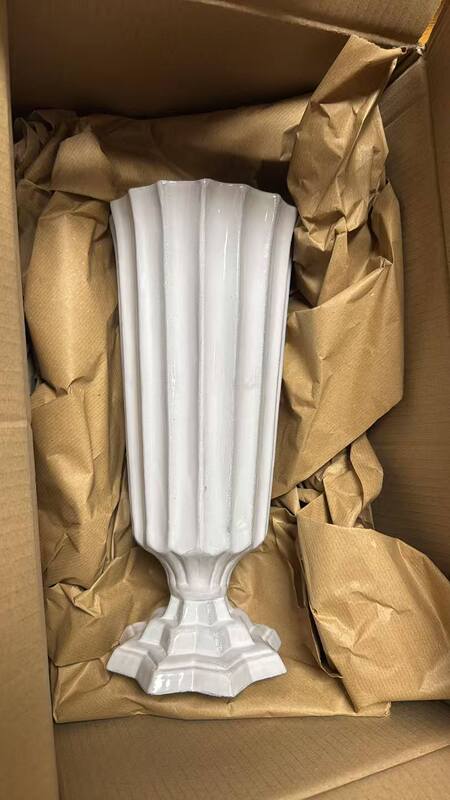 In Stock: Astier De Villatte Black Clay Handmade Pleated Flat Multi-Sided Tall Vase Flower Bucket In Stock: Astier De Villatte Black Clay Handmade Pleated Flat Multi-Sided Tall Vase Flower Bucket