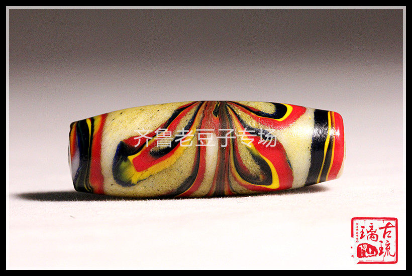 The Minqing old glazed pearl 14 * 41mm sets of material white jade handmade butterfly colored ice cracked open sheet old glazed large tube bead