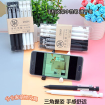 Mobile phone holder gel pen Black quick-drying pen Korean creative boutique stationery office business signature triangle grip