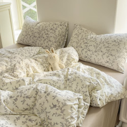 Class a Four-Piece Bedding Set, Pure Cotton, 2025 New Style Bed Sheet, Fitted Sheet, Duvet Cover, Student Dormitory Bedding Three-Piece Set 4