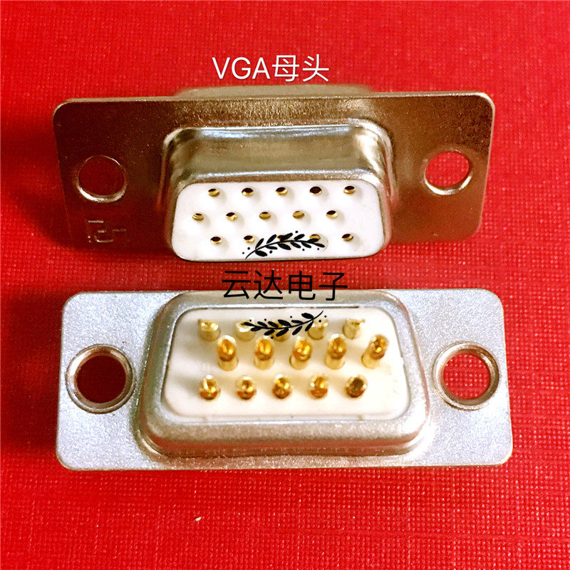 Military connector VGA Master Welding Plug Needle DB 15P Hole Gold - plated 3U All - copper 3 rows 15 core