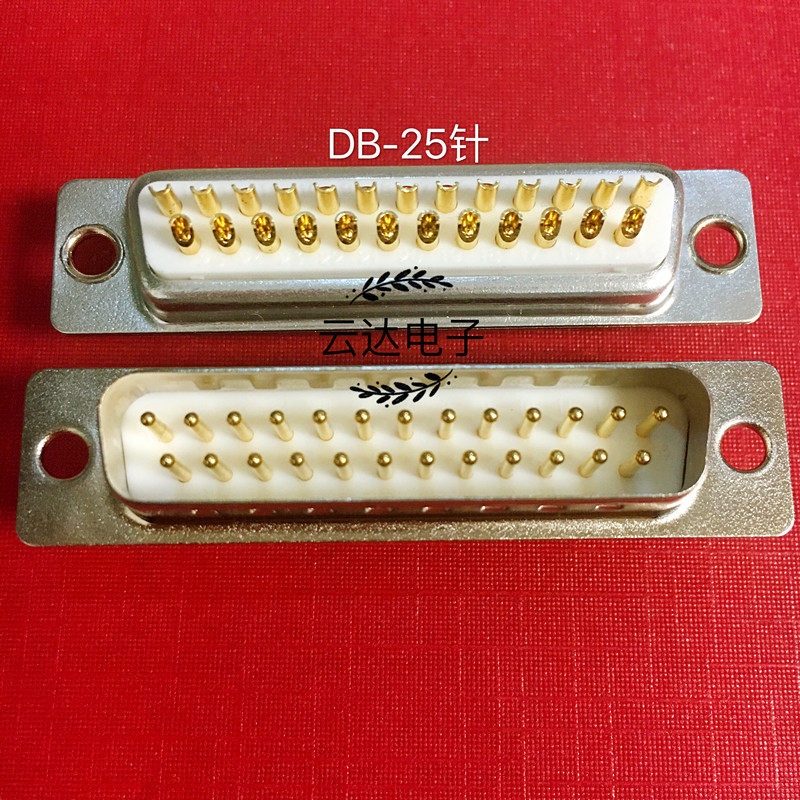 Military grade DB25P straight needle DB25 knob core and plug wire welded wire gold - plated 3U solid needle