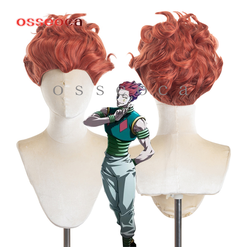 Osseoca Xisuo Orange-Red Sky-High Curly Hair Cosplay Wig Full-Time Hunter Hunter