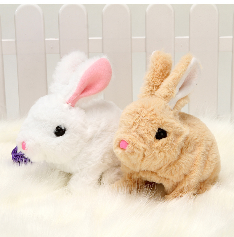 Cute Plush Electric Bunny Children's Toy, Realistic Rabbit That Can Walk, Move, and Make Sounds, Gift for Baby Boys and Girls