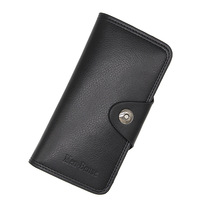  Wallet mens long section zipped magnetic buckle multifunction card bag 100 hitch youth money clip large capacity ticket holder