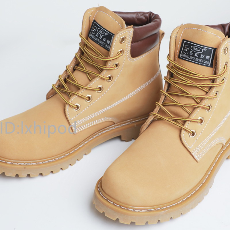 Lijiang Yulong Leather Shoes - 2018 New Model - Yellow Boots - Outdoor Work Shoes - Cowhide Boots - Men - Women - Students